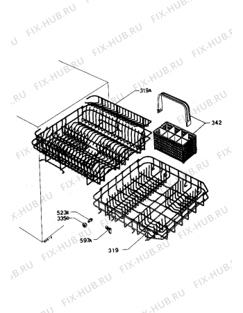 Взрыв-схема посудомоечной машины Castor CW622 - Схема узла Baskets, tubes 061